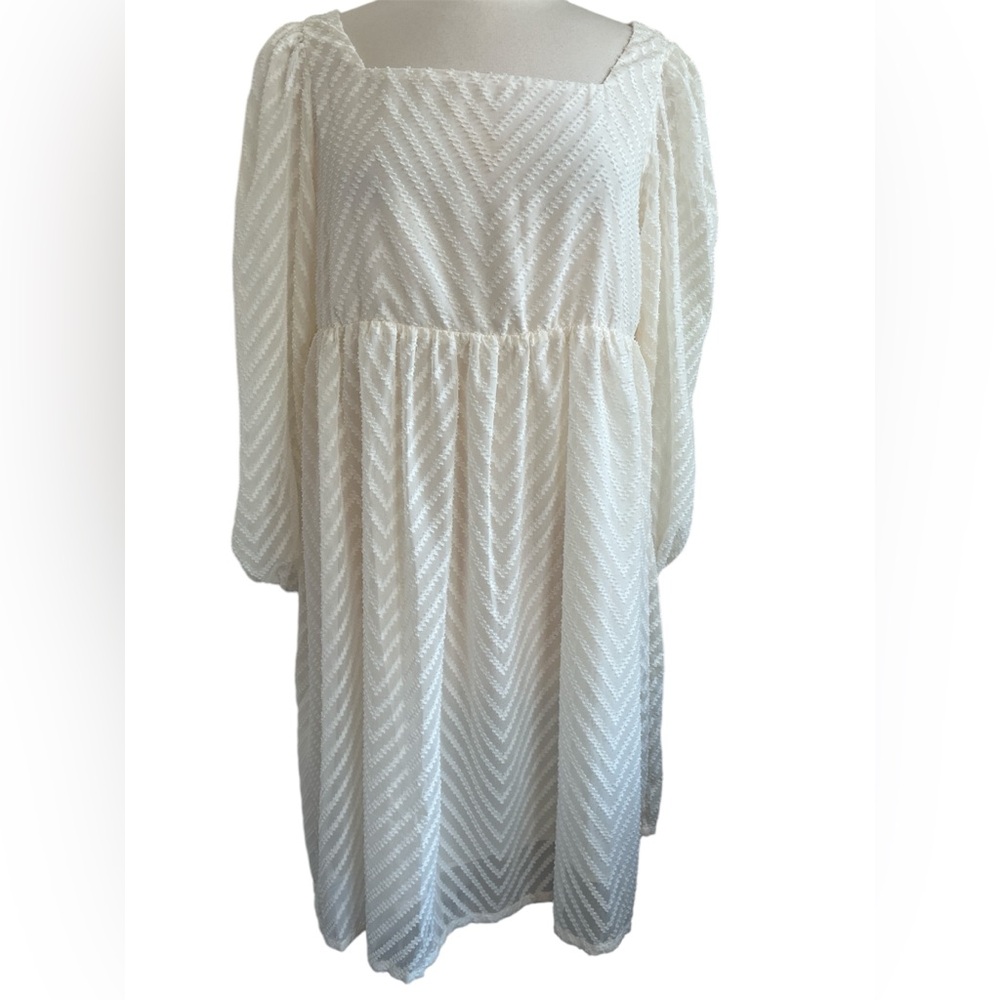 Indie & Co Camren Cream Long Sleeve Dress with Chevron Design size Medium - Picture 3 of 14